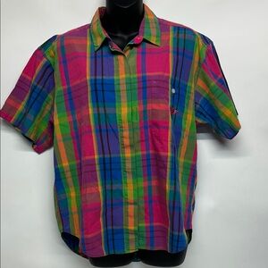 Multicolor vintage dockers women’s shirt 1990s 100% cotton rainbow
